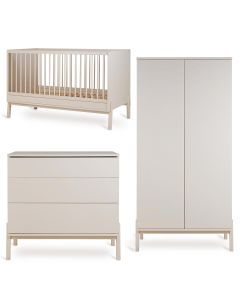 Ashi babykamer: bed 70 x 140 cm + commode + kledingkast 2 deuren