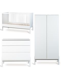 Ashi babykamer: bed 70 x 140 cm + commode + kledingkast 2 deuren