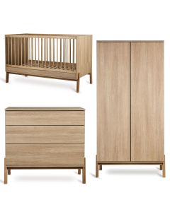 Ashi babykamer: bed 70 x 140 cm + commode + kledingkast 2 deuren
