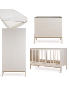 Ashi babykamer: bed 70 x 140 cm + matras + commode + kledingkast 2 deuren