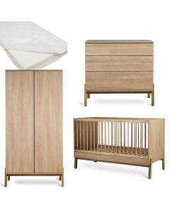 Ashi babykamer: bed 70 x 140 cm + matras + commode + kledingkast 2 deuren