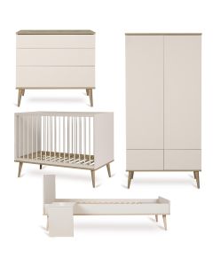 Flow babykamer: bed 60 x 120 cm + commode + kledingkast 2 deuren + Junior kit