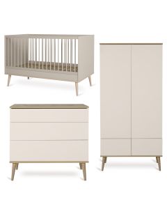 Flow babykamer: bed 70 x 140 cm + commode + kledingkast 2 deuren