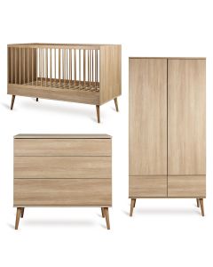 Flow babykamer: bed 70 x 140 cm + commode + kledingkast 2 deuren
