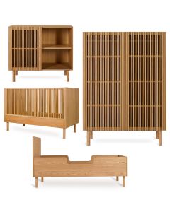 Hai No Ki babykamer: bed 70 x 140 cm + commode + kledingkast 2 deuren + Junior kit