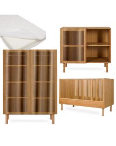 Hai No Ki babykamer: bed 70 x 140 cm + matras + commode + kledingkast 2 deuren