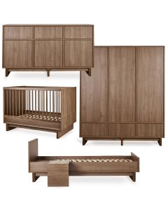 Kyo babykamer: bed 70 x 120 cm + commode XL + kledingkast XL + Junior kit