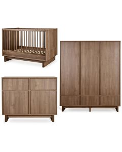 Kyo babykamer: bed 70 x 120 cm + commode + kledingkast XL