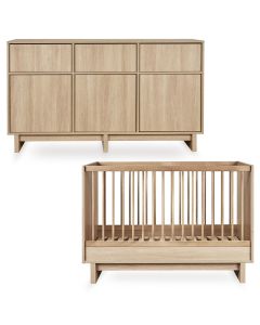 Kyo babykamer: bed 70 x 120 cm + commode XL