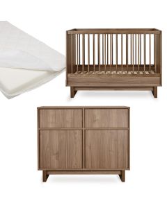 Kyo babykamer: bed 70 x 120 cm + matras + commode