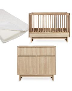 Kyo babykamer: bed 70 x 120 cm + matras + commode