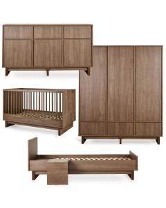 Kyo babykamer: bed 70 x 140 cm + commode XL + kledingkast XL + Junior kit