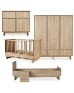 Kyo babykamer: bed 70 x 140 cm + commode + kledingkast XL + Junior kit