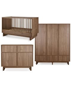 Kyo babykamer: bed 70 x 140 cm + commode + kledingkast XL