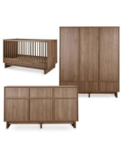 Kyo babykamer: bed 70 x 140 cm + commode XL + kledingkast XL