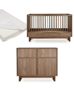 Kyo babykamer: bed 70 x 140 cm + matras + commode