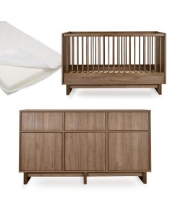 Kyo babykamer: bed 70 x 140 cm + matras + commode XL