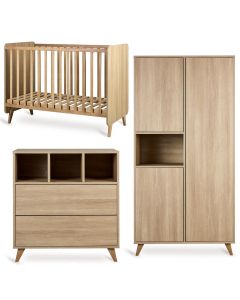 Loft babykamer: bed 60 x 120 cm + commode + kledingkast 3 deuren