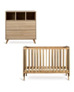 Loft babykamer: bed 60 x 120 cm + commode