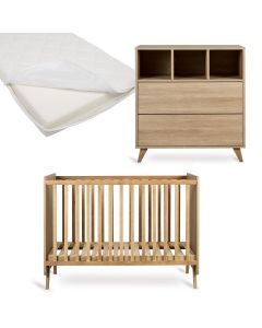 Loft babykamer: bed 60 x 120 cm + matras + commode