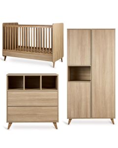 Loft babykamer: bed 70 x 140 cm + commode + kledingkast 3 deuren