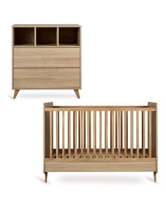 Loft babykamer: bed 70 x 140 cm + commode