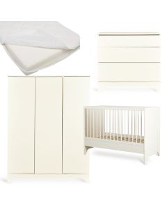 Tsugi babykamer: bed 60 x 120 cm + matras + commode + kledingkast XL