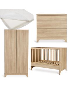 Tsugi babykamer: bed 60 x 120 cm + matras + commode + kledingkast