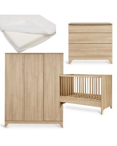 Tsugi babykamer: bed 60 x 120 cm + matras + commode + kledingkast XL