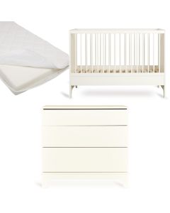 Tsugi babykamer: bed 60 x 120 cm + matras + commode
