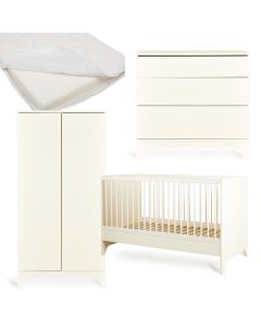 Tsugi babykamer: bed 70 x 140 cm + matras + commode + kledingkast