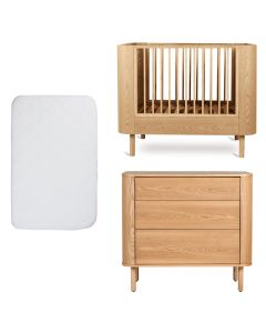 Yume babykamer: bed 70 x 110 cm + matras + commode 3 lades
