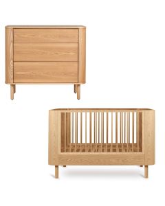 Yume babykamer: bed 70 x 140 cm + commode 3 lades