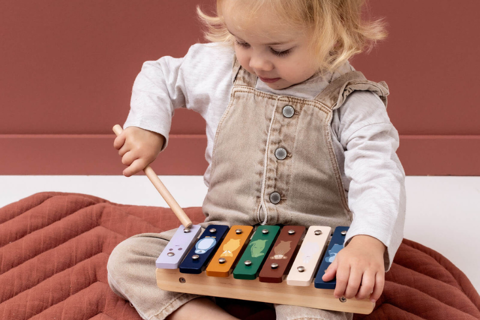 meisje dat met een xylofoon speelt